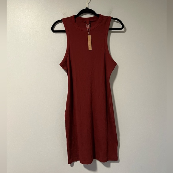 SKIMS Sangria Cotton Rib Tank Dress - Picture 2 of 10